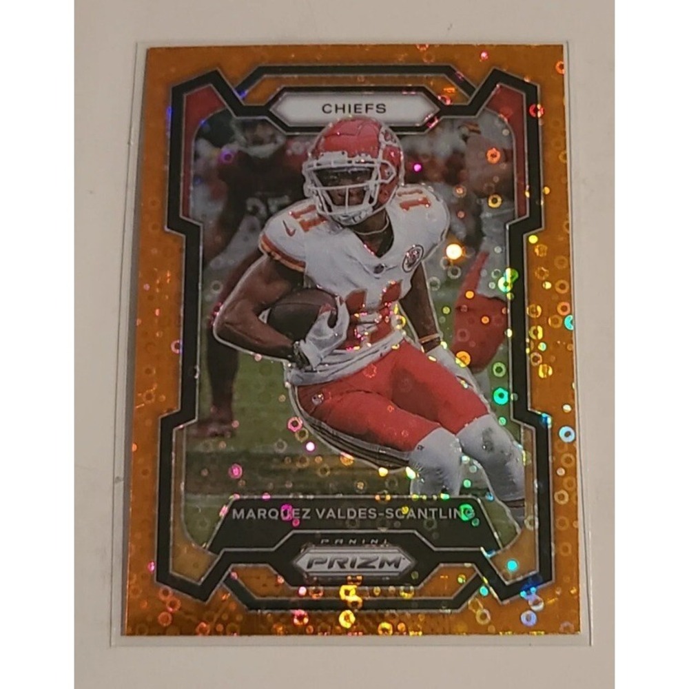 2023 Panini Prizm #147 Marquez Valdes‎ Scantling Orange Disco Prizm Chiefs